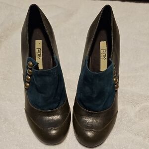 PiNK Studio Teal & Green Women's Slip-On Dress Shoes Sz 7